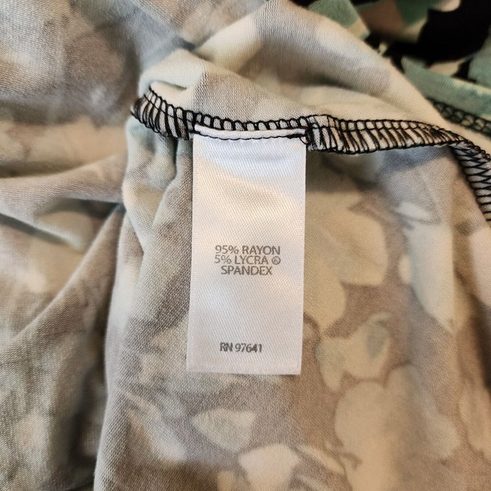 J.Jill Wearever Collection Dark Floral Black Blue 3/4 Sleeve Stretchy Tunic PS - Picture 8 of 12
